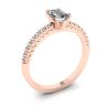 18K Rose Gold Ring with Emerald Cut Diamond, Image 4