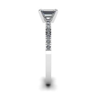Emerald Cut Diamond Ring with Pave - Photo 2