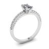 Emerald Cut Diamond Ring with Pave, Image 4