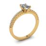 18K Yellow Gold Ring with Emerald Cut Diamond, Image 4
