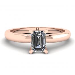 Rectangular Diamond Ring in White-Rose Gold Rectangular Diamond Ring in White-Rose Gold