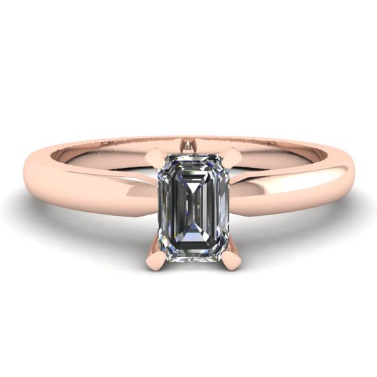 Rectangular Diamond Ring in White-Rose Gold, Enlarge image 1