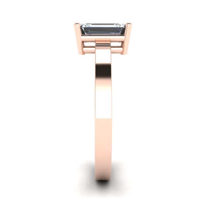 Rectangular Diamond Ring Rose Gold - Photo 2