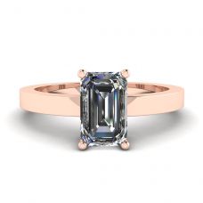 Rectangular Diamond Ring Rose Gold