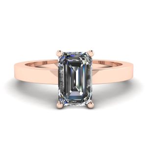 Rectangular Diamond Ring Rose Gold