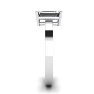 Rectangular Diamond Ring White Gold - Photo 2