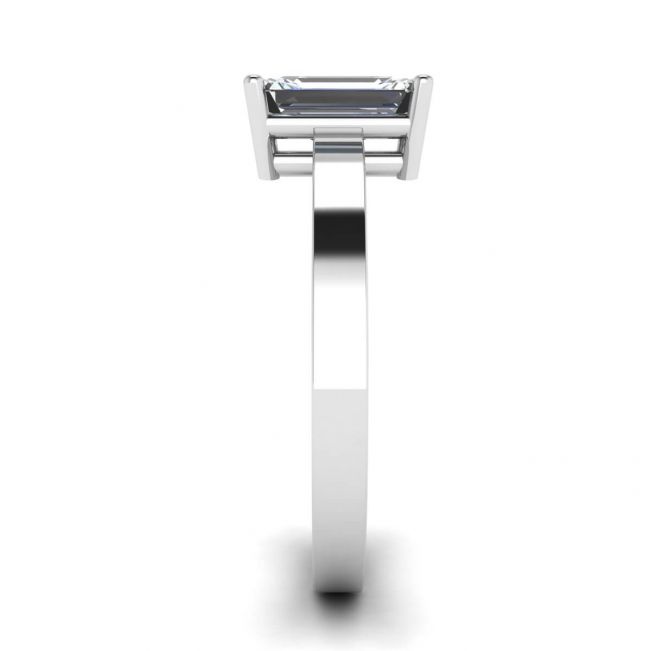 Rectangular Diamond Ring White Gold - Photo 2