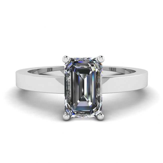 Rectangular Diamond Ring White Gold
