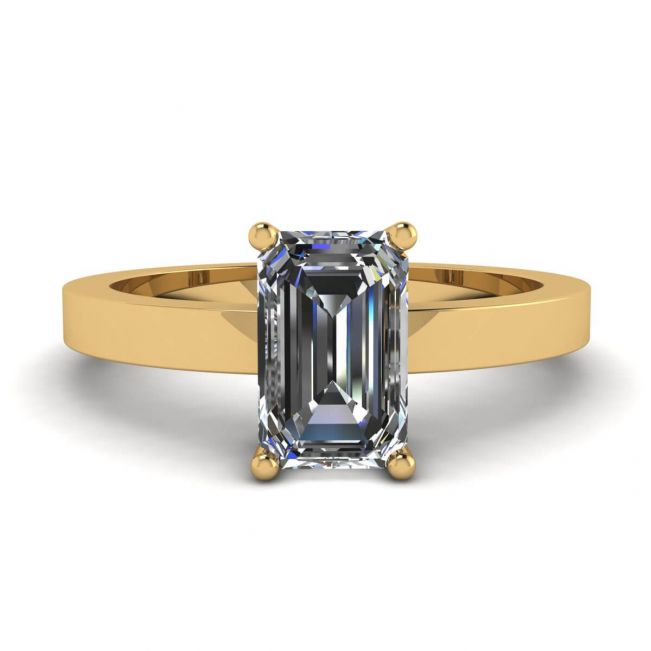 Rectangular Diamond Ring in 18K Yellow Gold