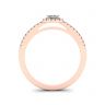 Emerald Cut Diamond Ring with Halo Rose Gold, Image 2