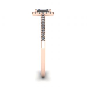 Emerald Cut Diamond Ring with Halo Rose Gold - Photo 2