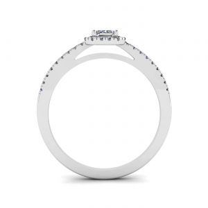 Emerald Cut Diamond Ring with Halo - Photo 1