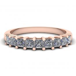 9 Square Princess Diamond Ring Rose Gold