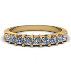 9 Square Princess Diamond Ring Yellow Gold