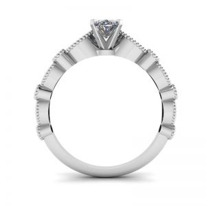Oval Diamond Romantic Style Ring White Gold - Photo 1