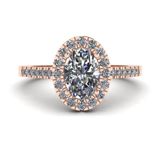 Oval Diamond Ring Rose Gold, Enlarge image 1