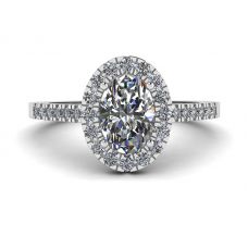 Oval Diamond Ring White Gold