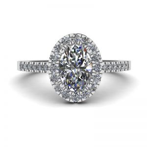 Oval Diamond Ring White Gold