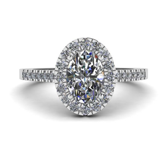 Oval Diamond Ring White Gold, Enlarge image 1