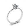 Oval Diamond on Beaded 18K White Gold Ring, Image 4