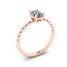Oval Diamond on Beaded 18K Rose Gold Ring, Image 4