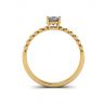 Oval Diamond on Beaded 18K Yellow Gold Ring, Image 2