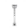 Oval Diamond on Beaded 18K White Gold Ring, Image 3