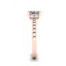 Oval Diamond on Beaded 18K Rose Gold Ring, Image 3