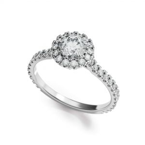 Halo Round Cut Diamond Ring - Photo 2