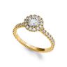 Halo Round Diamond Ring in 18K Yellow Gold, Image 2