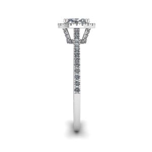 Halo Diamond Oval Cut Ring - Photo 2