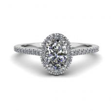 Halo Diamond Oval Cut Ring
