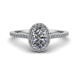 Halo Diamond Oval Cut Ring
