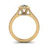 Halo Diamond Pear Cut Ring in 18K Yellow Gold, Image 2