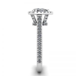 Halo Diamond Pear Cut Ring - Photo 2