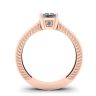 Oriental Style Princess Cut Diamond Ring 18K Rose Gold, Image 2