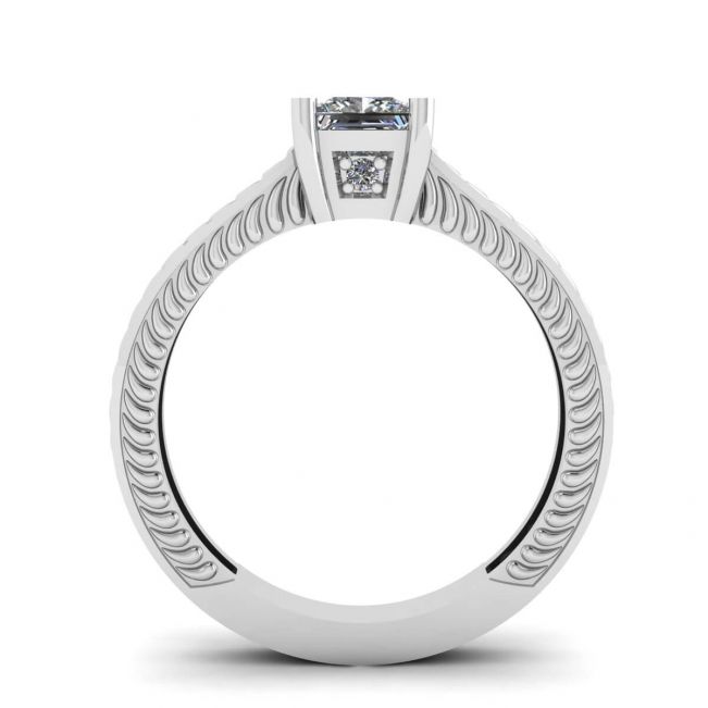 Oriental Style Princess Cut Diamond Ring - Photo 1