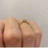 Oriental Style Princess Cut Diamond Ring 18K Yellow Gold, Image 5