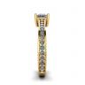 Oriental Style Princess Diamond Ring with Pave in 18K Yellow Gold, Image 3