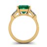 3 carat Emerald Ring with Side Diamonds Baguette Yellow Gold, Image 2