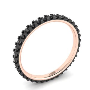 Black Diamonds Pave Eternity Ring Rose Gold - Photo 3