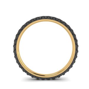 Black Diamonds Pave Eternity Ring Yellow Gold - Photo 1
