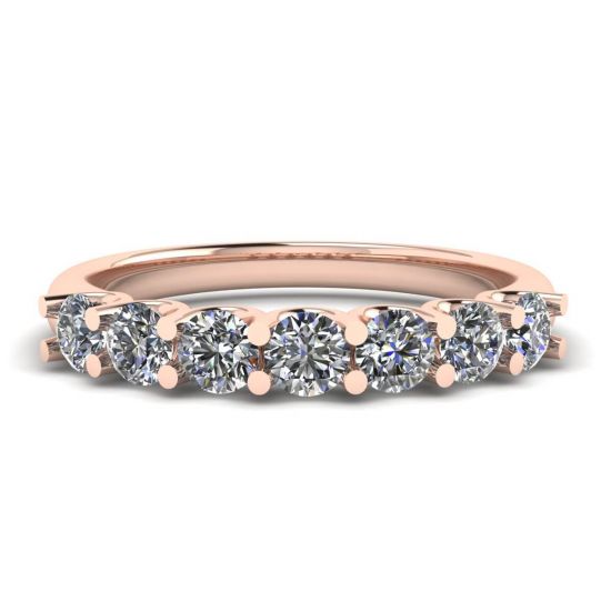 Classic Seven Round Diamond Ring Rose Gold, Enlarge image 1
