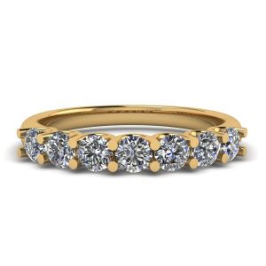 Classic Seven Round Diamond Ring Yellow Gold