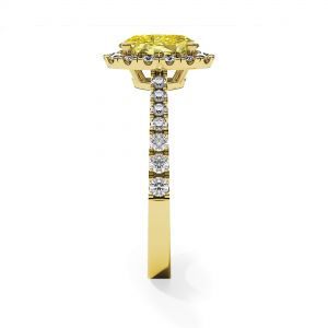 1.13 ct Oval Yellow Diamond Ring with Halo Yellow Gold - Photo 3