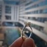 1.13 ct Oval Yellow Diamond Ring with Diamond Halo, Image 7