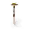 Cushion 0.5 ct Yellow Diamond Ring with Halo Rose Gold, Image 3