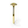 Cushion 0.5 ct Yellow Diamond Ring with Halo Yellow Gold, Image 3