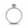 Oval Diamond Ring with Three Row Diamond Pavé Band, Image 2