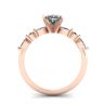 Oval Diamond Side Marquise and Round Stones Ring Rose Gold, Image 2